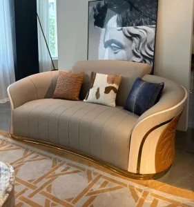 Italian Style Dubai Luxury Sofa Living Room Furniture Curved Dresser Home Sofa Set