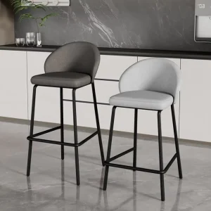 Italian Style Luxury Stainless Steel Minimalist Design Bar Stool for Home Kitchen Island Dining Hotel Use Tall Bar Chair