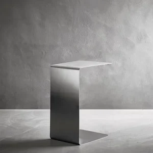 Italian Style Minimalist C Shaped Stainless Steel Side Table Light Luxury Simple Living Room Coffee Table Right Angle Bay Table