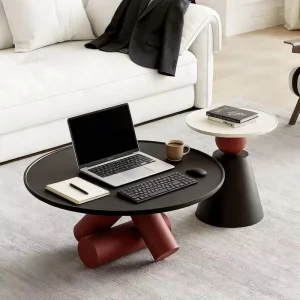 Italian Style Minimalist Geometric Wood Frame Coffee Table Durable Eco Friendly Living Room Small Apartment High end Home