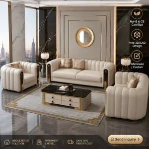 Italian Style Modern Couch Royal Living Room Sofas American Home Lounge Furniture Leather Sofa Set Luxury