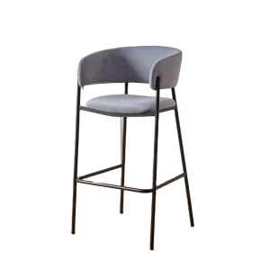 Italian Style Modern Iron Frame Bar Stools High End Light Luxury Eco Friendly Steady Dining & School Use with Backrest