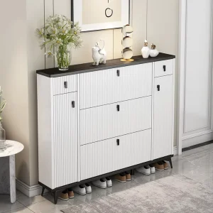 Italian Style Tiling Shoe Cabinet Household Door Ultra thin Large Capacity Storage Simple Modern Outside Wall Cabin