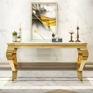 Italian Vintage Luxury Console Table Modern Design Stainless Steel Hallway Vestibule Furniture for Living Room and Hotels