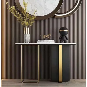 Italian style Light Luxury Marble Entryway Console Table Modern Minimalist Wall Mounted Rock Panel Home Furniture Villa Hotel