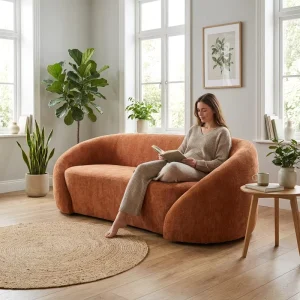 Italian style Minimalist Living Room Sofa. Choice of Sizes and Fabrics. Vacuum packed Living Room Furniture