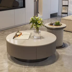 Italian style Minimalist Slab Coffee Table Storage No Assembly luxurious Modern Design for Small Apartments Large Living Rooms