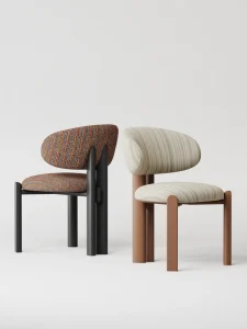 Italian style Minimalist Solid Wood Dining Chair Mortise Tenon Construction Chenille Upholstery Designer Dining