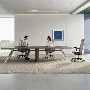 Italian style Modern Conference Table Office Meeting Rooms Stain Dirt Corrosion Resistant MDF Construction 10 Person Seat Set