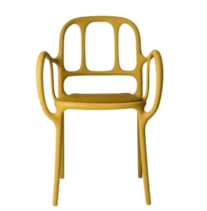 Italy Mila Outdoor Plastic Stacking Chair Black Dining Room Chair Indoor Restaurant Used Leisure Waiting Chair Sillas