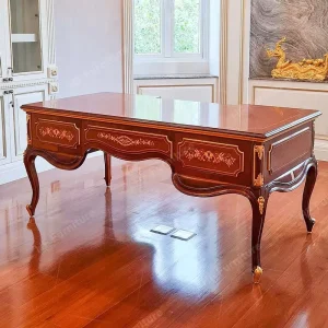 Italy Style Classic Luxury Office Desk Classic Luxury Wooden Office Furniture Birch Wood Office Desk