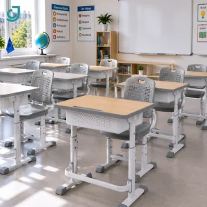 JC Good Quality Educational Furniture Student Desk and Chair Set for High School
