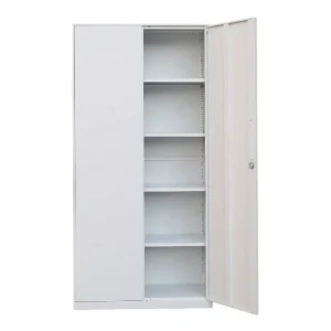 JF C01N Steel Storage File Cabinet Metal 2 Swing Door Cupboard With 4 Shelves