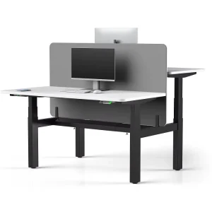 JIECANG 2 Person Four Legs Office Workstation Electric Stand up Desk Adjustable Height