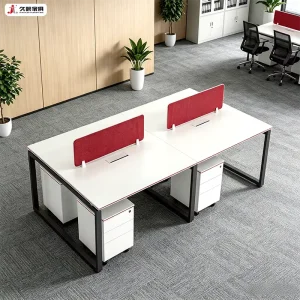 JIUSHUN Modern Office Desk Combination Simple Computer Desk Panel Office Workstation with Storage Cabinet