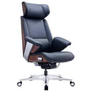 JORI High Quality Ergonomic Traditional Design Executive Office Chair with Wooden Black Aluminum Wheels Durable and Comfortable