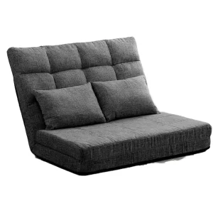 Japanese Style 2 Seater Fabric Sofa Bed Foldable Design Stylish Low Floor Sofa Wood Frame 24-Month Warranty for Apartment Hotel