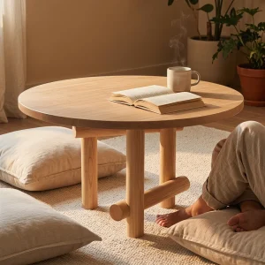 Japanese Style Movable Wood Coffee Table Modern Minimalist Design for Living Room Apartment Hotel Decor