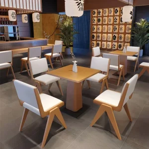Japanese Sushi Restaurant Table and Chair Sets for Vegetarian Restaurants Hotels and Malls