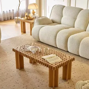 Japanese Wooden Coffee Table Classic Square Design Durable Center Tables Living Room Coffee Tables