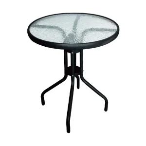 Jiangxi Ileisure YCYJ Good Selling Table Sets Portable Steel Tempered Glass Round Table