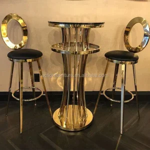 Juice Bar Furniture Commercial Modern Night Club Bar Table and Chairs Set for Wedding Party