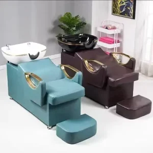 K Fashion SPA Luxury High end Hair Washing Bed Comfortable Salon Sink Hairdressing Bowl Massage Shampoo Beds Chairs