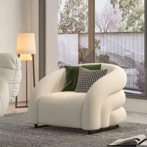 K Fashion Simple Personality Leisure Sofa Chair Light Luxury Velvet Single Sofa Living Room Chair