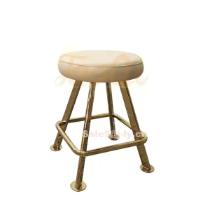 K1106 Modern High Bar Counter Casino Chair Swivel Gaming Stools PU Leather Golden Metal Base Hotel and Dining Use