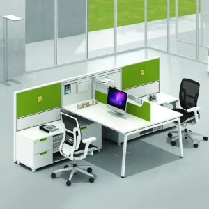 KALN L6 Latest Design Space Saving 4 Seat Office Cubicle Workstation Modular Aluminum Screen Partition Privacy Protection