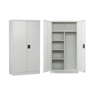 KD Structure 2 Door Steel Cabinet Modern Durable Bedroom Furniture Metal Wardrobe Home Office Lockable Steel School Hospital