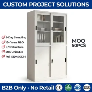 KD Structure 2 Drawer 2 Door Metal Filing Cabinet Flat Packed Space saving Steel Storage Locker with 2 Keys