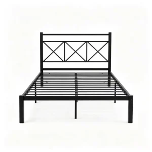KD Structure Steel Platform Bed Factory Direct Supply Metal Frame Single Double Bed Base for School Dormitory Student Apartment