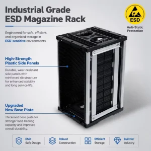 KEXING COP-804 ESD SMT PCB Magazine Rack with Galvanized Plastic Base for Stacking Racks Shelves and PCB Plate Storage