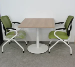 KL 007 White Round Side Table Strong Metal Legs Modern Coffee Table Tea Desk for Home Office with 6 Year Warranty