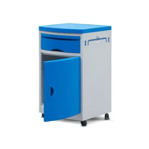 KLS002 Bedside Table Cabinet Hospital Furniture Medical ABS Plastic Hospital Bedside Cabinet Blue Color