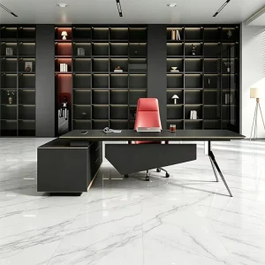 KMJ Luxury Office Furniture L Shape Desk Boss Manager Office Table Stainless Steel Frame Executive Desk Table Workstation