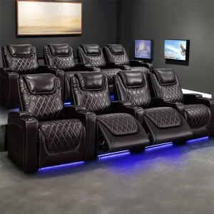 KMJ Modern Cinema Sofa Leather Home Theatre Sofa Electric Unit Combination Living Room Cinema Sofa Seat