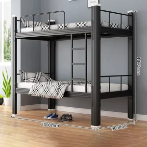 Kainice Customized Modern Design Metal Canopy Bed Convenience Dormitory Bunk Bed for School & Apartment