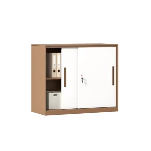 Key Lock Sliding Door Steel Filing Cabinet Small Office Metal Lower Cabinet for Efficient File Storage