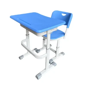 Kids School Desk and Chair Set with Storage Plastic Height Adjustable Eco Friendly Supports Customization
