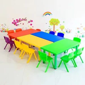 Kindergarten Kids Classroom Furniture Set Colorful Children School Plastic Adjustable Tables and Chairs Set for