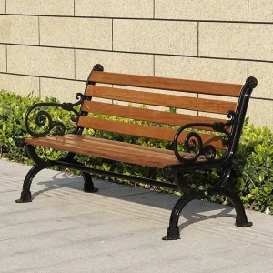 Knocked Down Urban Street Benches Patio Seating Chair Outdoor Park Bench with Backrest for 2 3 Seaters