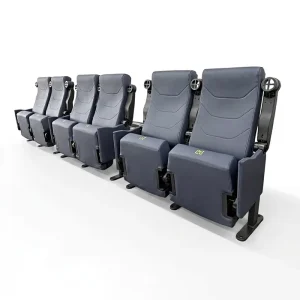L C04 Durable Modern Fabric Commercial Cinema Seat with Fixed Back Design and Steel Legs for Theater Furniture