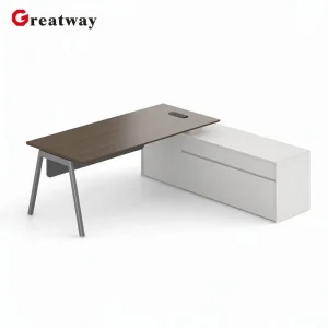 L Shape Executive Office Desk with Large Working Surface Modern Manager Table for Commercial Office Design