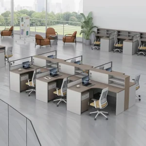 L Shape Modern Cubicle Partition Desk Wood Table Office Furniture Staff Office Partitions Workstation Workshop Office Desks