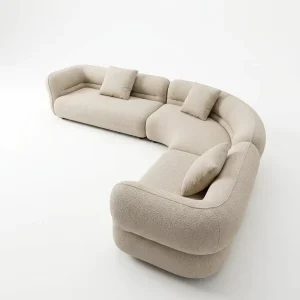 L-Shape Modular Sectional Vacuum Compressed Sofa Set Corduroy High Resilience Foam Modern Sectional Couch Hotel