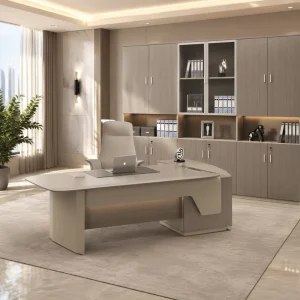 L-Shaped CEO Executive Desk Modern MDF Office Table Set for Commercial Office Projects