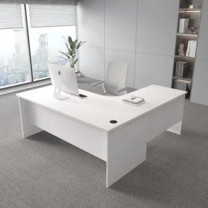 L Shaped Classic Office CEO Manager Desk Modern Computer Desk Durable Eco Friendly Water Resistant