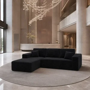 L Shaped Compressed Sofa Ultra Comfort Plush Fabric Filling Firm Support Foam Sponge Living Room Sofa Bed